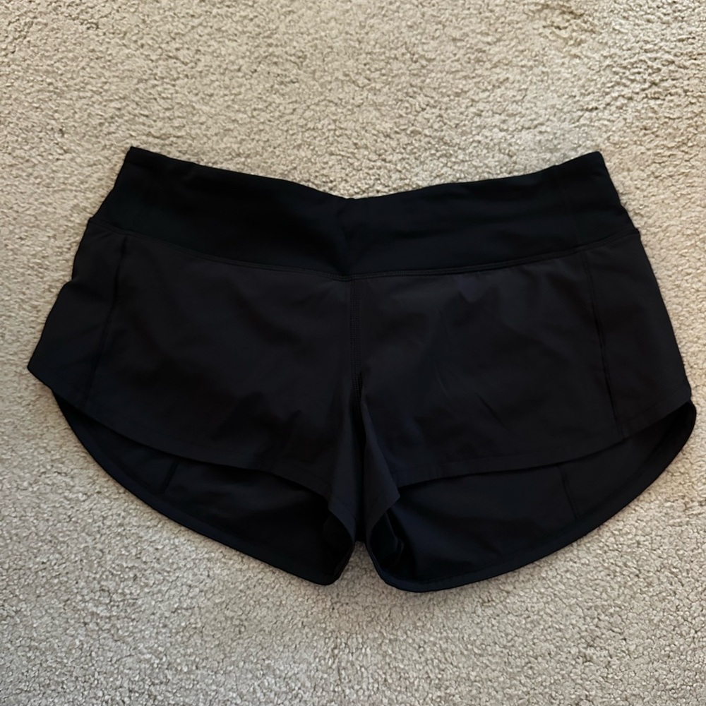 Lululemon Athletica Black Athletic Shorts Lightweight Curved Hem
